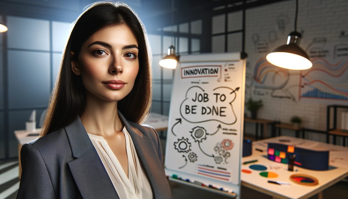 A-professional-portrait-of-a-female-innovation-manager-in-a-modern-well-lit-workspace.-She-stands-confidently-near-a-whiteboard-with-job-to-be-done